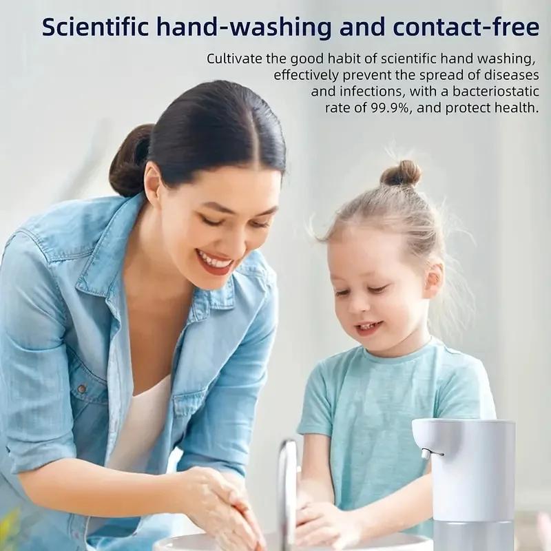 Product Introduction of 【SKIT SG】350ml/600ml Automatic Touchless Soap Dispenser w/ 2000mah Rechargeable Battery, Infrared Motion Sensor Hands Free Foam/Liquid Gel Soap/Sanitizer for Bathroom Kitchen, Handfree Auto Foaming IPX4 Waterproof Smart Dispenser Machine Via USB Charging 8