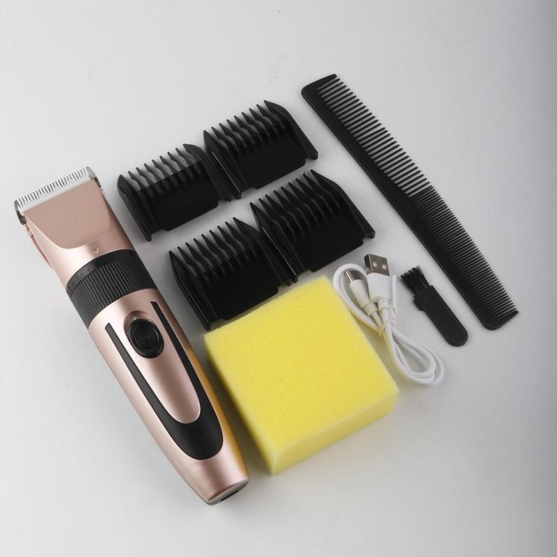 Electric Hair Clipper Set, 1pc Hair Clipper & 4pcs Limited Comb & 1pc Small Brush & 1pc Comb & 1pc Sponge & 1pc USB Charging Cable, Professional Hair Trimmer for Men 2