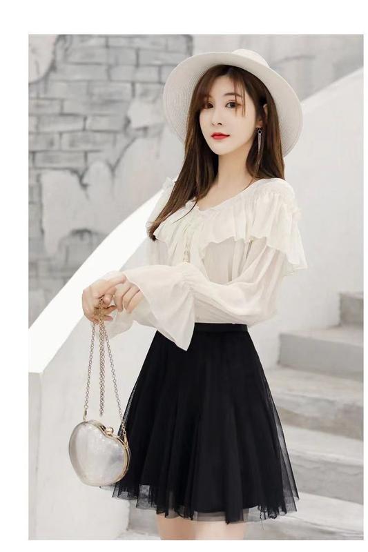Product Introduction of Fashionable, elegant, casual, versatile mesh skirt, pleated skirt, A-line skirt, high waisted, slimming, versatile skirt, fairy skirt, small and fresh, large hem mesh skirt 26