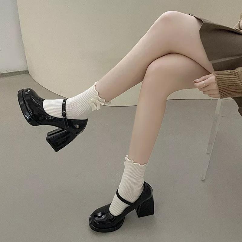  Giày cao gót Full da bóng 10p đúp mũi quai ngang cài sang chảnh Nữ Shoes 
