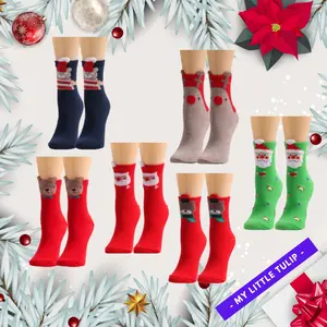 KaosKaki Natal Lucu Imut Christmas Socks Anak Remaja Santa Merah Hijau