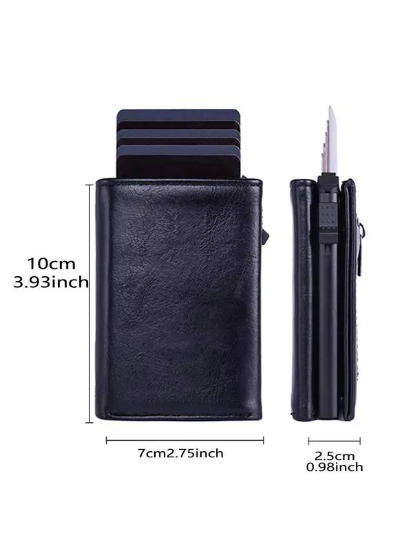 Men's Business Style Minimalist Wallet with Card Slots, RFID Blocking Card Holder, Casual Trendy Wallet for Work & Daily Use 1