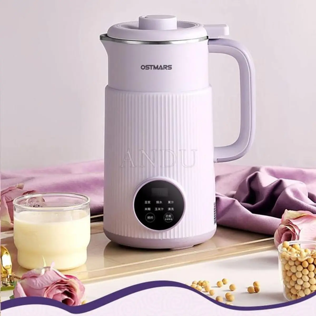 Máy Làm sưɑ~ Hạt Dung Tích 800ml Làm sưɑ~ Đậu Nành Xay Sinh Tố Đa Năng Chất Liệu Inox 304 Hẹn Giờ Thông Minh