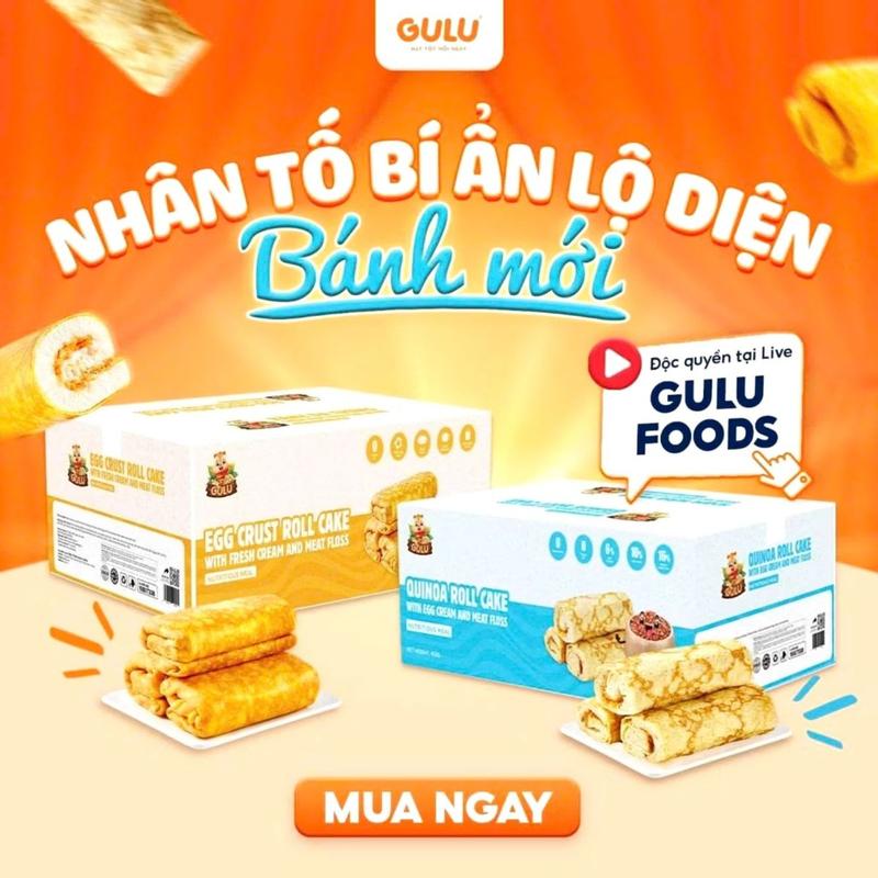 Bánh da trứng cuộn kem tươi chà bông GULU FOODS