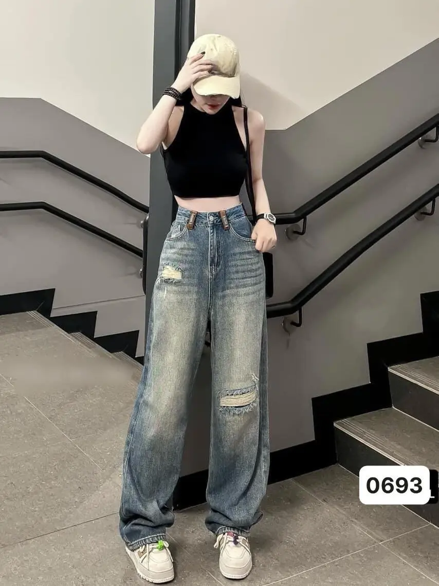 MẪU HÓT 2024 QUẦN   ỐNG RỘNG   LƯNG   CAO