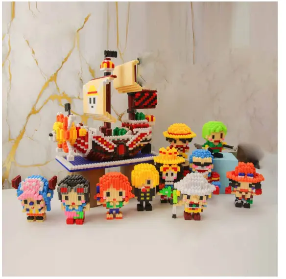 xinghe.One Piece Luffy Toys Cute Block Mini Character Building Block Children's Education Game
