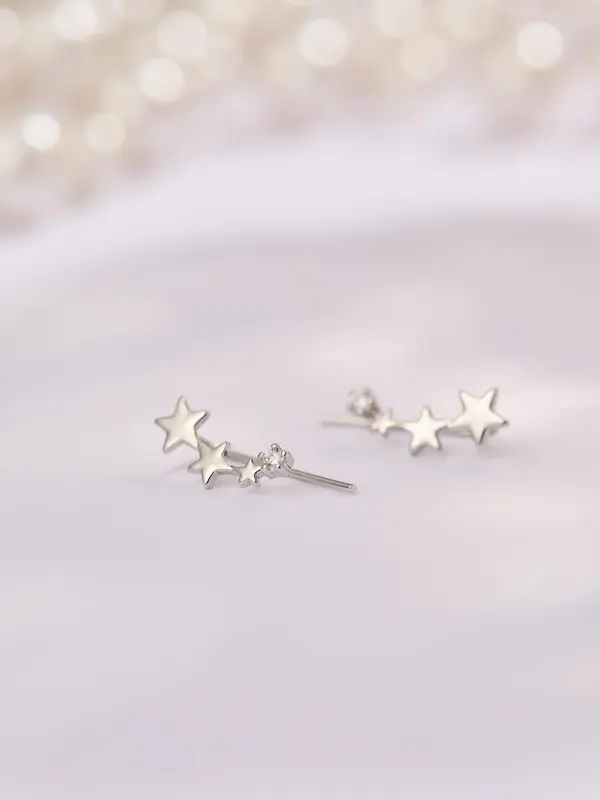 1 Pair Minimalist Star Design Stud Earrings, Casual Simple Earrings for Women, Fashion Accessories for Daily Use 8