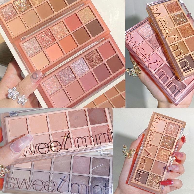 Bảng phấn mắt nhũ lì Sweet Mint 10 màu