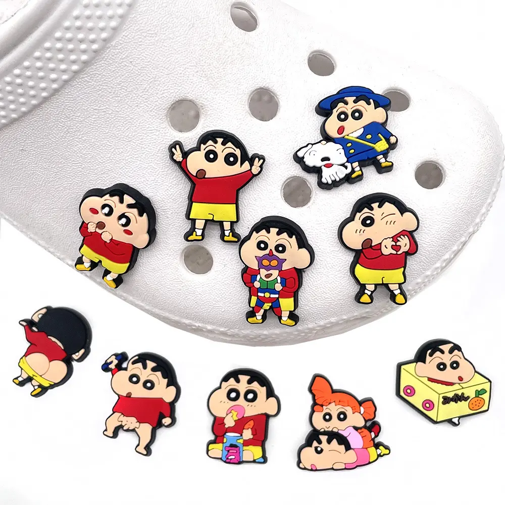 Jibbitz Charms Aksesoris Pin Sandal Baim Cross Motif Karakter Sinchan