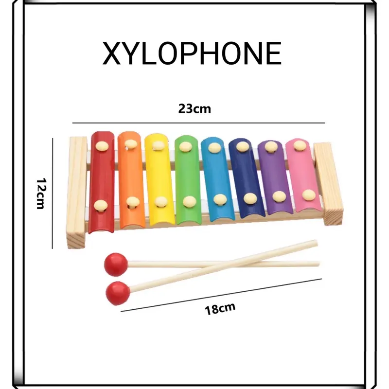 Mainan Edukasi Anak Basic Shape Kayu Balok Geometri Puzzle 3D Montessori Sensory Xylophone Jam Angka 1