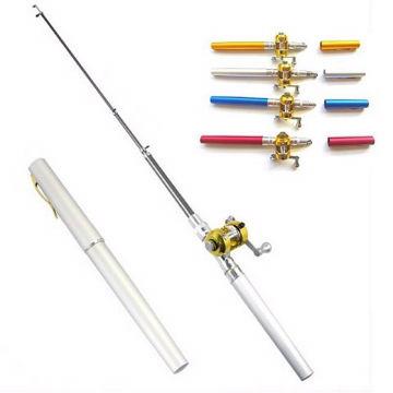 Cần Câu Cá Mini Hình Cây Bút Kèm Tay Quay.