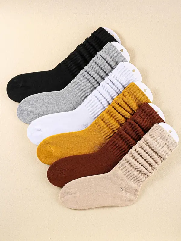 Women's Solid Crew Socks, Soft Comfy Breathable Stretchy Socks for Women, Lady Multipack Comfortable Mid-calf Knit Socks, Women's Socks & Hosiery 0