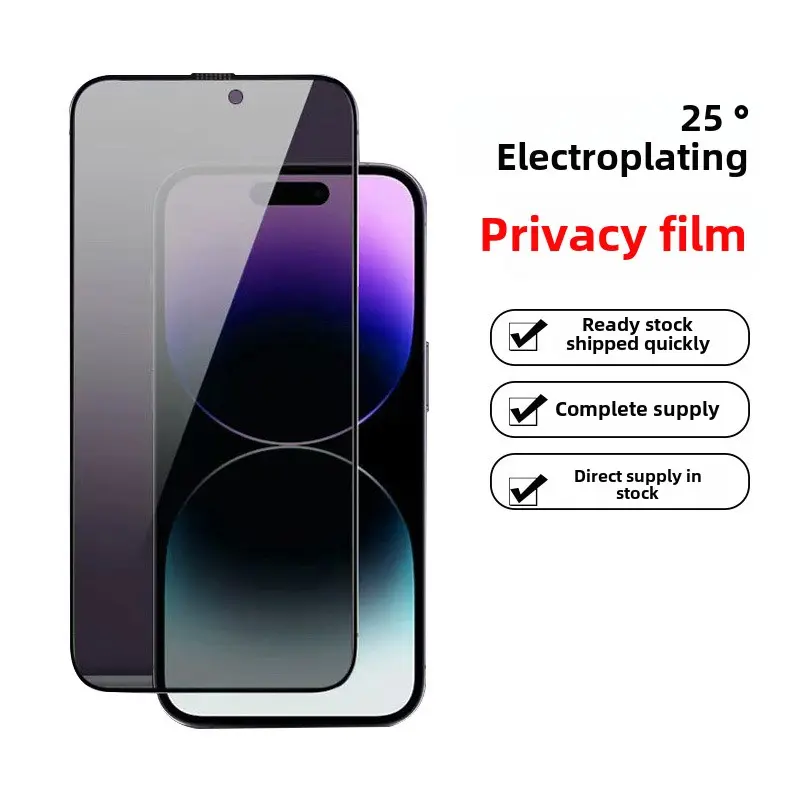 Anti-Peep Tempered Film for Apple 16pro Anti-Peep 13pro Anti-Peep Film iPhone 14 Anti-Drop Phone Film Aluminum Phonecase Cases Smartphone Cellphone Screen Protector Protector Shockproof Protective usb  charging cable