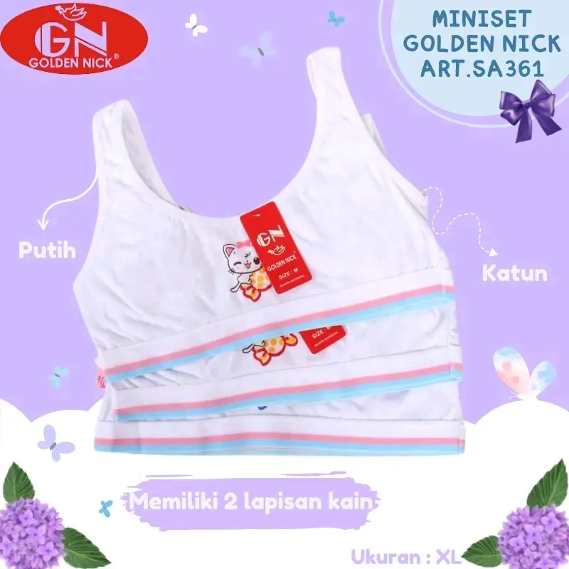 ( 3 Pcs ) Miniset Anak Remaja Golden Nick / Miniset Anak Katun