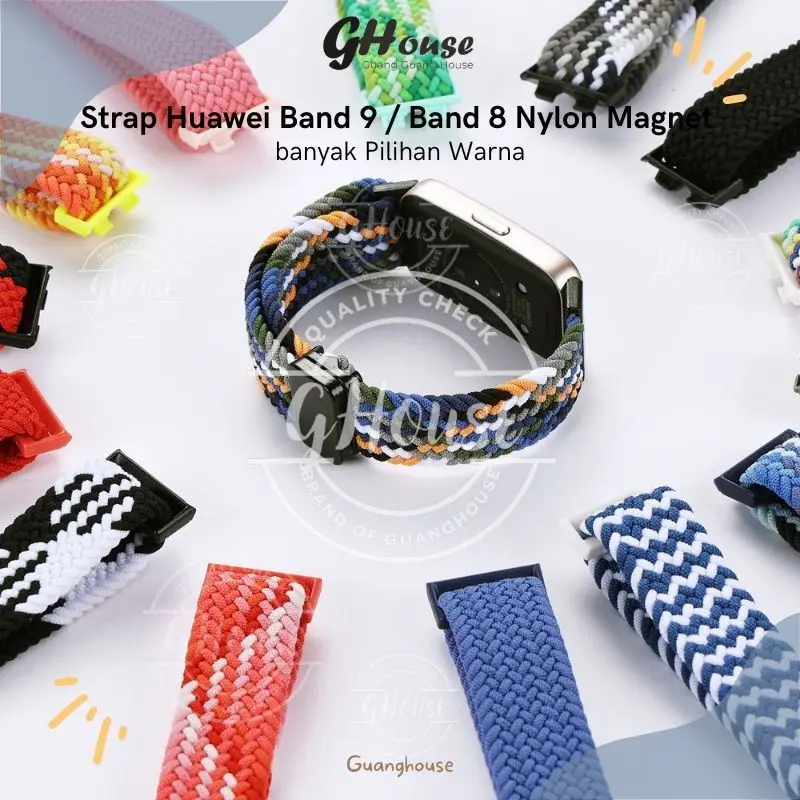 Strap Kompatibel Dengan Huawei Band 10 Nylon Magnet Tali Huawei Band 8 Strap Bahan Nylon Lock Magnet 5