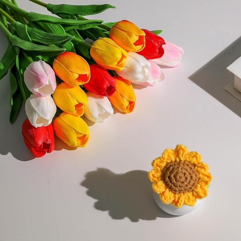 Artificial Tulip Bouquet, Faux Flower Bouquet, Decoration Flower for Home Party Wedding Festival, Fake Flower for Home Kitchen Wedding Holiday Decorations, Valentine's Day Gift Idea 2