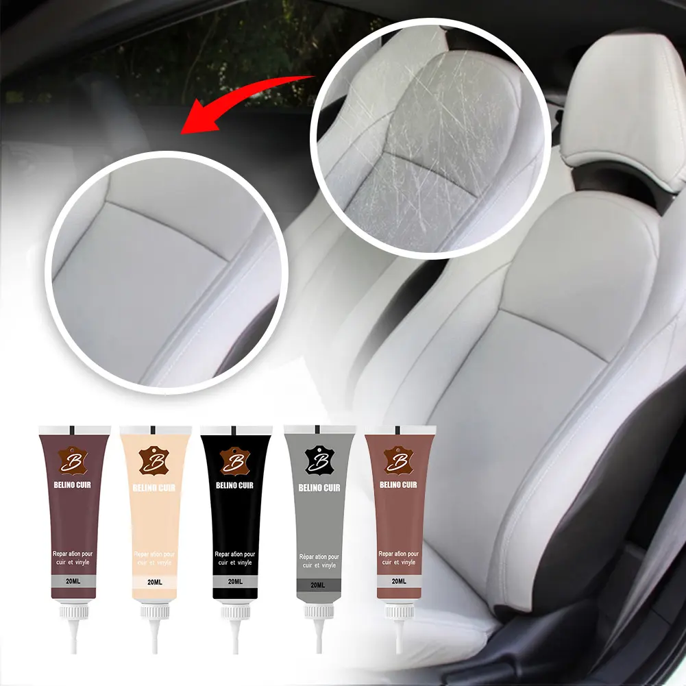 20Ml Car Repair Scratches Cracks Leather Repair Gel Home Car Seat Sofa Leather Complementary Refurbishing Cream Repair Paste #453359