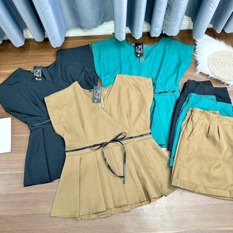 Bộ áo kèm quần siêu sang, set áo kèm quần thời trang bigsize nữ sang chảnh vải cotton mềm-SET68 6