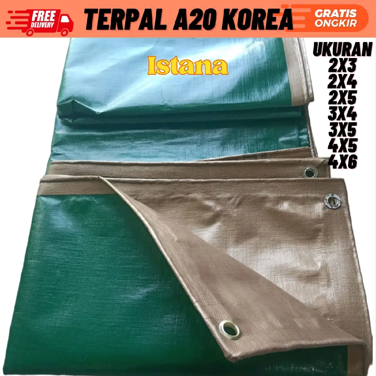 TERPAL A20 KOREA SUPER TEBAL TAHAN PANAS DAN SINAR MATAHARI SERBAGUNA UKURAN 2x3 Tahan air