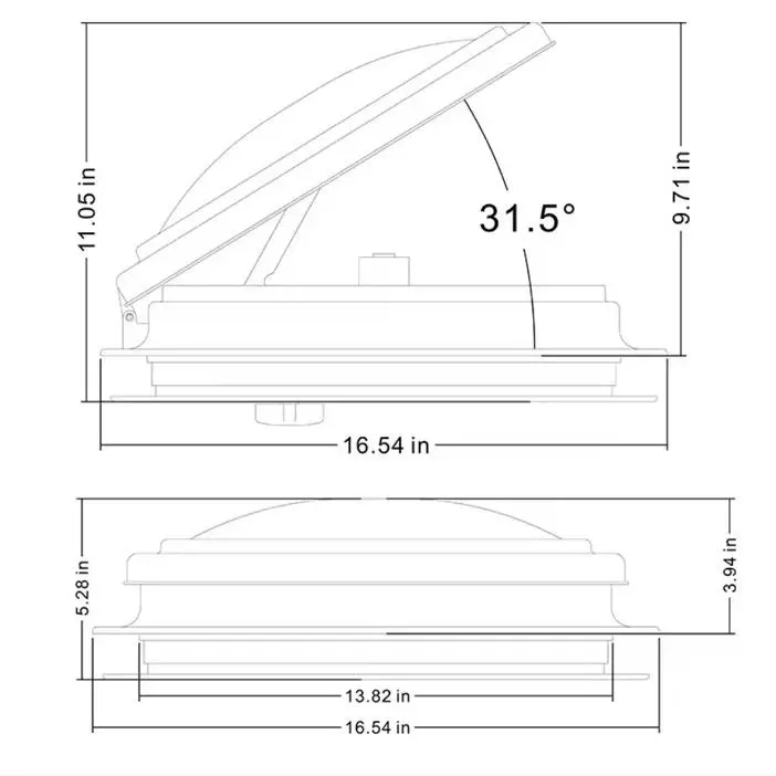 RV Roof Vent 14" with 2 fan  [ST 633] 2