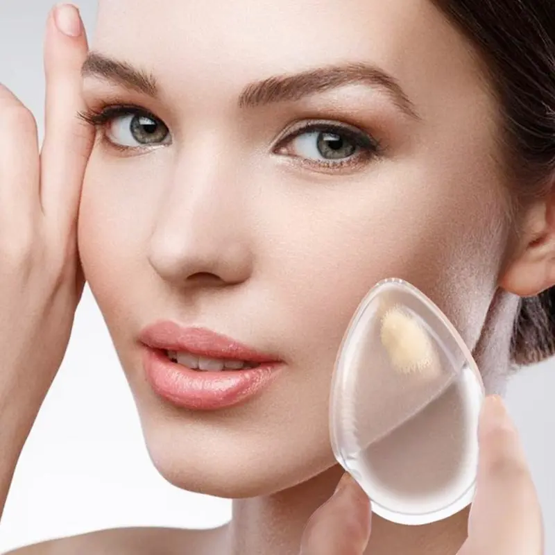 [mqs]1pcs Soft Silicone Gel Powder Puff Sponge For Cosmetic Face Foundation BB Cream No Powder Eating Powder Makeup Tool