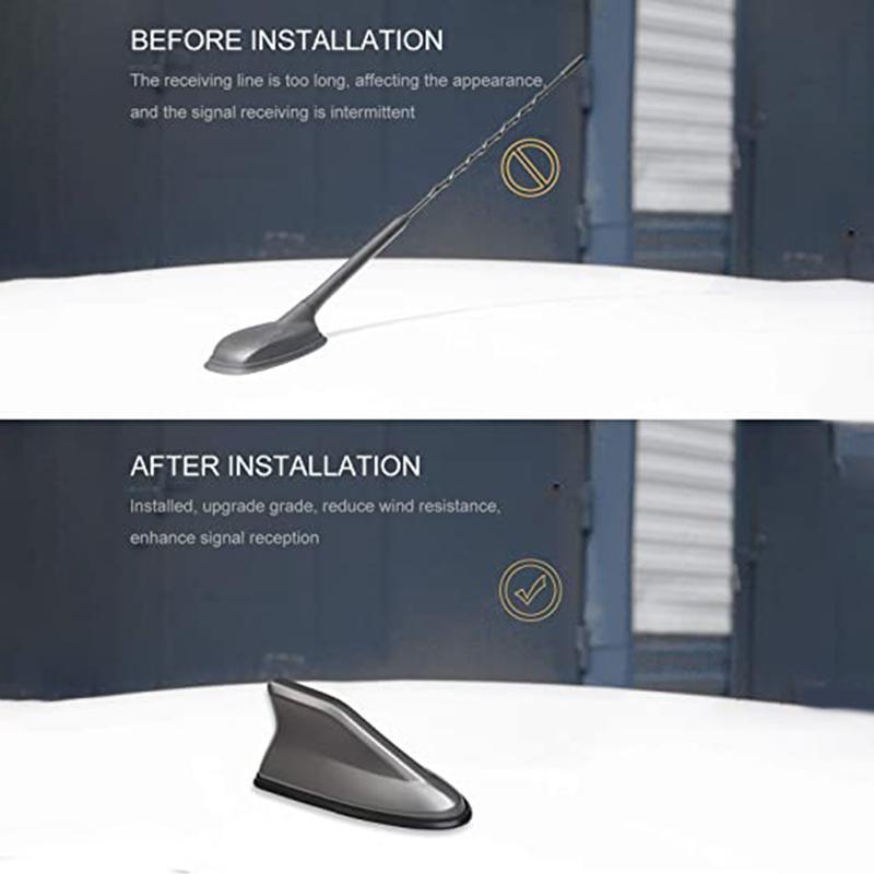 Product Introduction of Universal Auto Radio Shark Fin Antenna FM Signal Amplifier Decorative Aerial For All Cars Aerials Antenna Car Styling 25