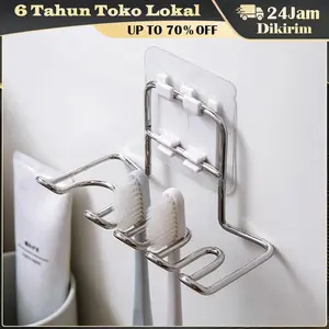 Stainless Steel Gantungan Sikat Gigi / Pasta Gigi Toothpaste Roller Toothbrush Holder