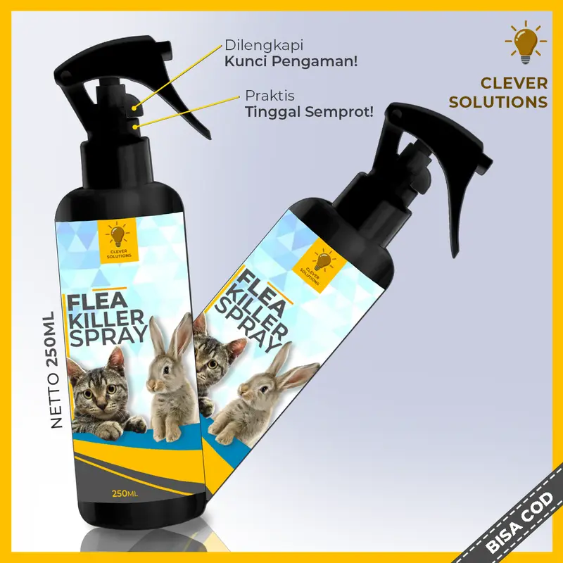 Clever Solutions ( Bisa COD ) Flea Killer Remover 250ml Obat Anti Kutu Kucing 3