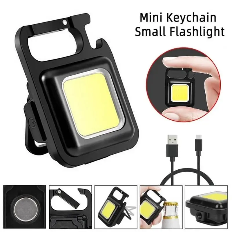 Multifunctional USB Rechargeable COB Work Lamp Mini Keychain LED Light for Outdoor Camping/ZJ