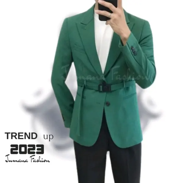 BLAZER PRIA MODEL SABUK PINGGANG JAS PRIA SABUK