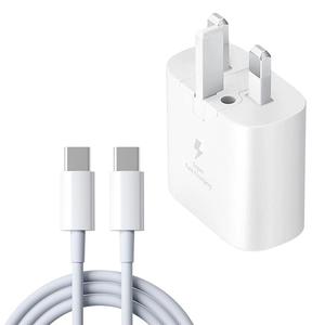 USB-C Cellphone Fast Charging Head & Data Cable (1 Count), PD25W USB C Fast Charger, Fast Charger Plug USB C to USB-C Charger Cable for Samsung Huawei Xiaomi Series