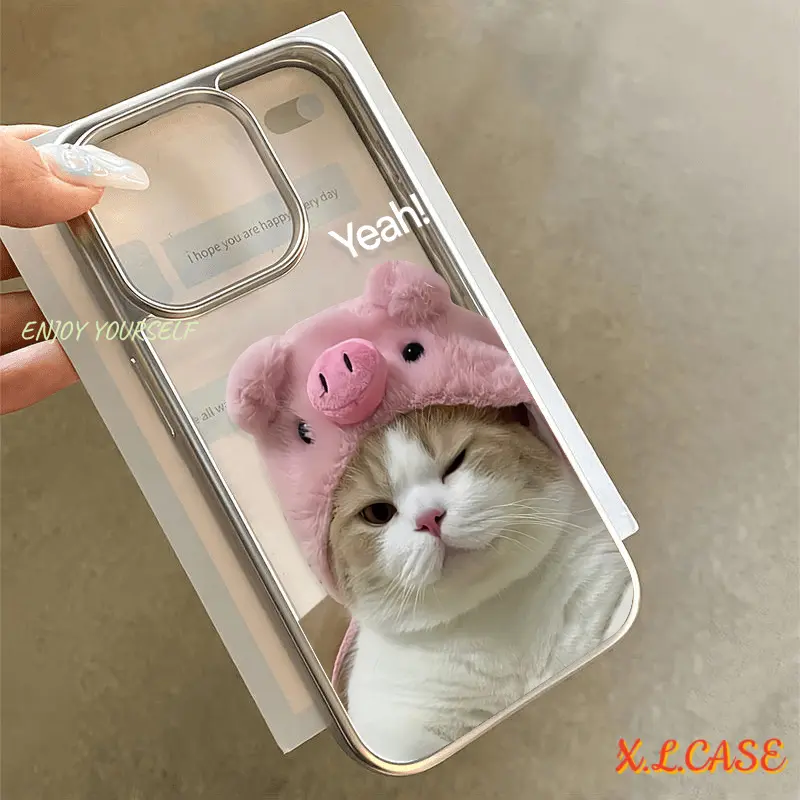 Casing Lembut Kucing Lucu Kompatibel Untuk iPhone 13 Pro Max 7Plus XR 15 12 11 14 Pro Max 7 X 8 Plus SE 2020 XS MAX Penutup Pelapis Transparan Anti Guncangan