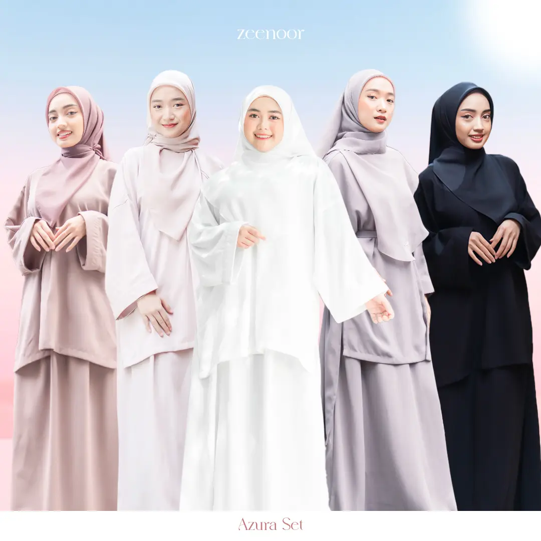 Zeenoor Azura Set - One Set Tunik and Skirt by Cacil - Batwing Fit