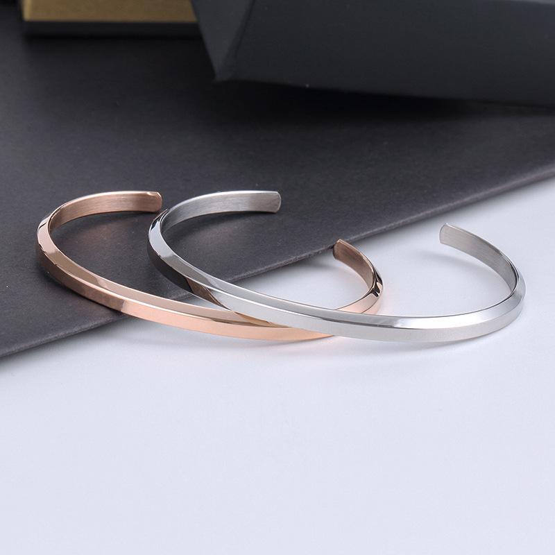 Lắc Tay Đôi Cuff Unisex Ver1 Bản trơn ULA SHOP (Không Gồm Hộp) Vòng Tay đôi Nam Nữ Tình Yêu