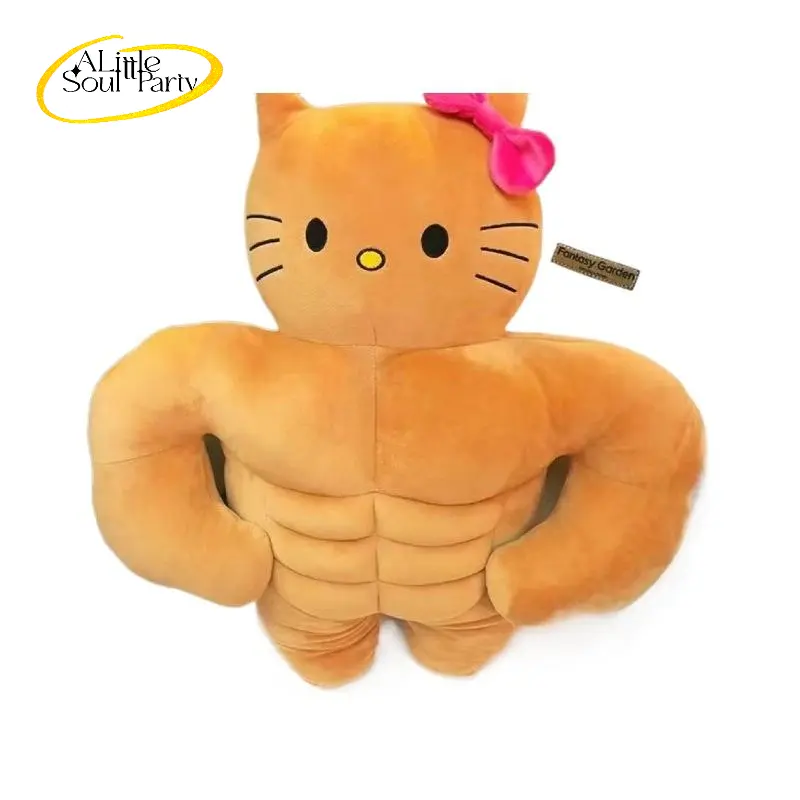 Cơ bắp vui nhộn Búp bê Hello Hellokitty Da đen Búp bê Hello Kitty Búp bê Hello Kitty Gối cho bé gái đang ngủ 0