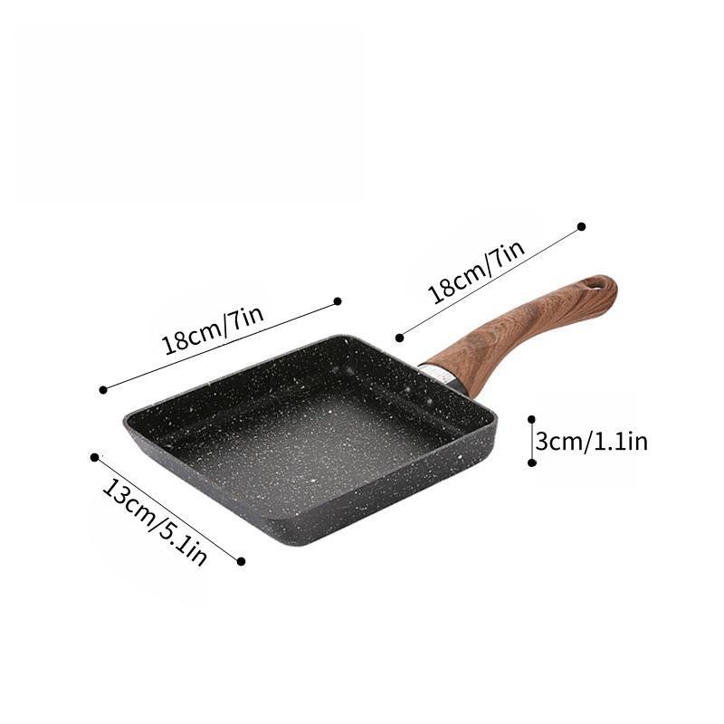 Product Introduction of Non-stick Frying Pan, 1 Count Square Egg Frying Pan with Handle, Breakfast Frying Pan, Kitchen Cookware for Frying Egg, Pancake, Steak 1
