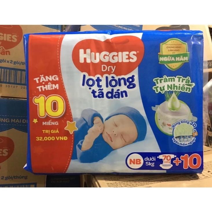 Tã dán Huggies Dry size NB 70+6 miếng (Dưới 5 kg)