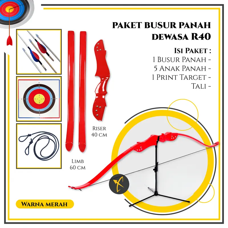 Paket Busur Panah  Dewasa R40M 2