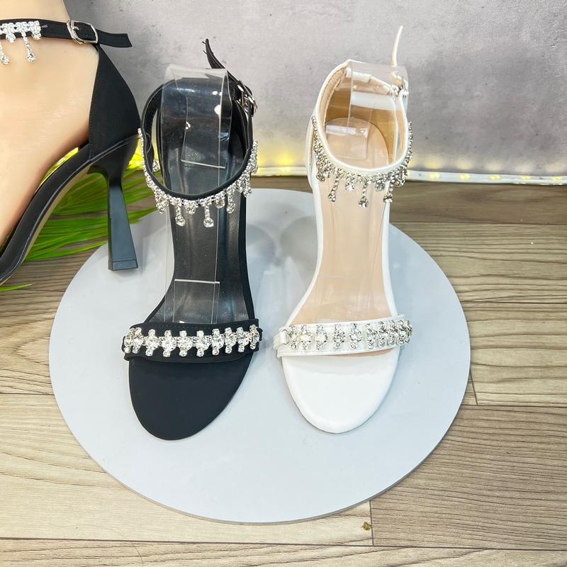 Giày Cao Gót Nữ Đi Tiệc Dây Gài Tua Rua Dây Bảng Soàn Sáng Đế Trụ Cao 9 Phân - V204 Shoes