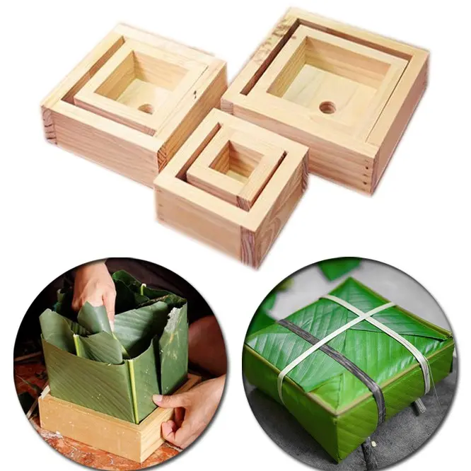 Khuôn bánh chưng thông minh bằng gỗ, khuôn bánh chưng tiện dụng
