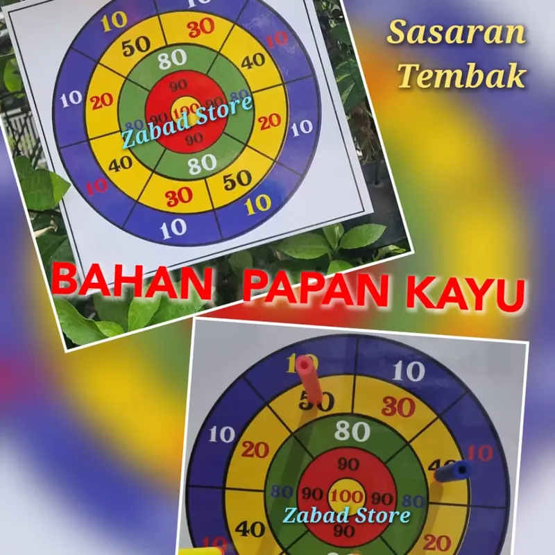 PAPAN SASARAN TEMBAK PELURU TEMPEL PELURU NERF PELURU NEMPEL 5