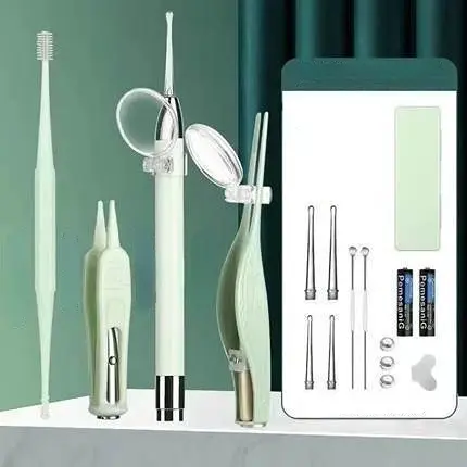 Alat Pembersih Telinga Bayi / 4 in 1 Pembersih Telinga Bayi LED Rechargeable Korek Upil Kuping Bayi Silikon Ear pick Earpick Nose Tweezer 8
