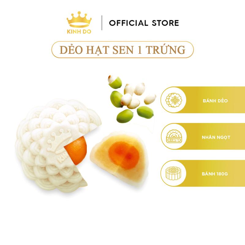 Bánh Trung Thu Kinh Đô - Bánh Dẻo Nhân Ngọt 180G/ 230G (Đậu Xanh/ Hạt Sen/ Đậu Xanh Hạt Dưa)