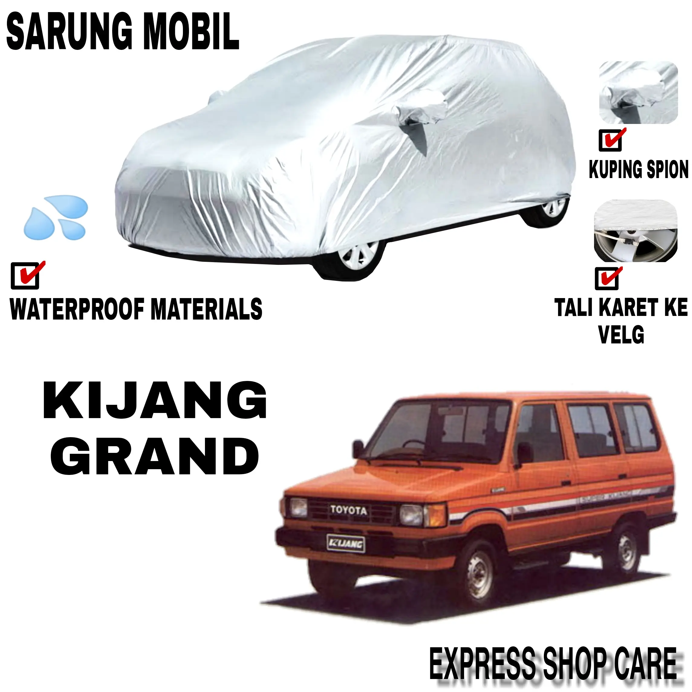 Sarung Mobil KIJANG GRAND Silver Body Cover Kijang Grand PREMIUM