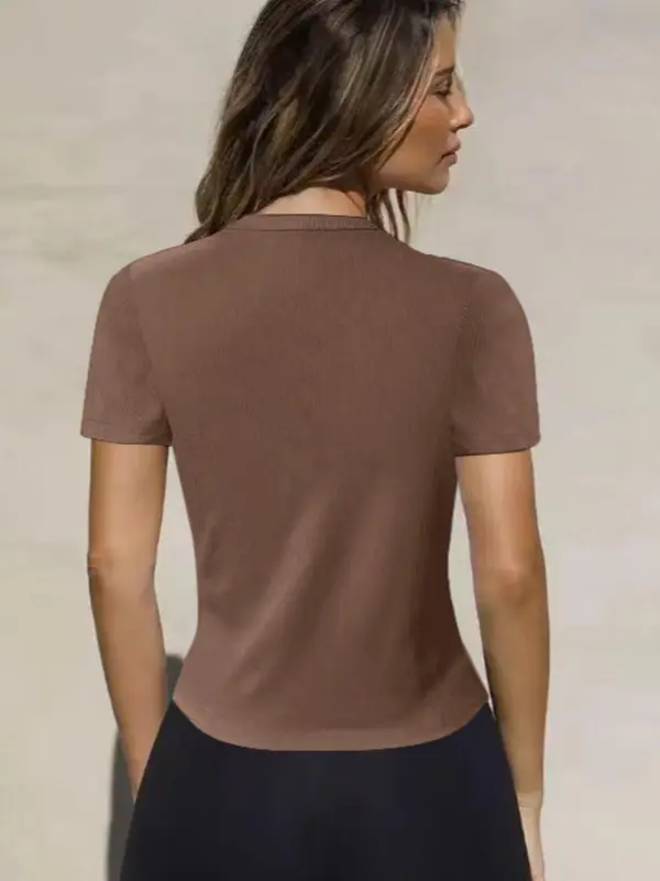 2025hotWomen's Short Sleeve Cardigan, Casual Button Front Knitwear for Daily Wear, Ladies Clothes for All Seasons 8