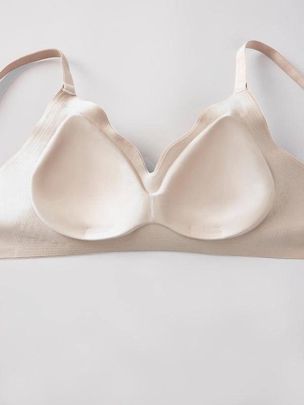 Women's Solid Color Wireless  Bra, High Stretch Soft Breathable Comfortable Seamless Adjustable Strap   Bra, Women's Lingerie for All Seasons 8