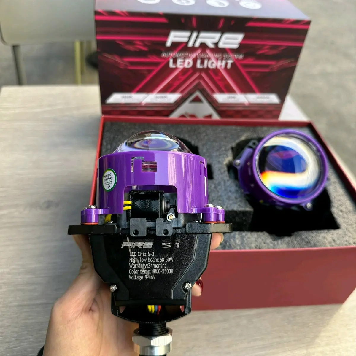 [ĐT] Bi cầu Fire S1 chip led 6+3 bảo hành 2 năm 1 đổi 1