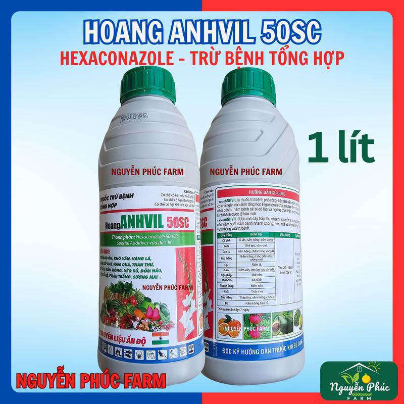 [Combo 5 chai ] Thuốc trừ bệnh HOANG ANVIL (Hexaconazole 50SC) 1 lít, chặn đọt sầu riêng, trừ nấm bệnh, đạo ôn, thán thư, rỉ sắt,..