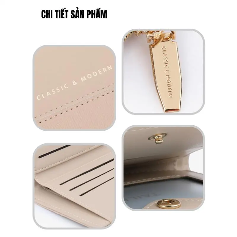 {WWK backpack} Ví Nữ Ngắn Mini Cầm Tay TAILIAN Đựng Tiền Đựng Thẻ Nhỏ Gọn Da Cao Cấp Cực Đẹp TL76 - Micocah Mall Wallet Kem 4
