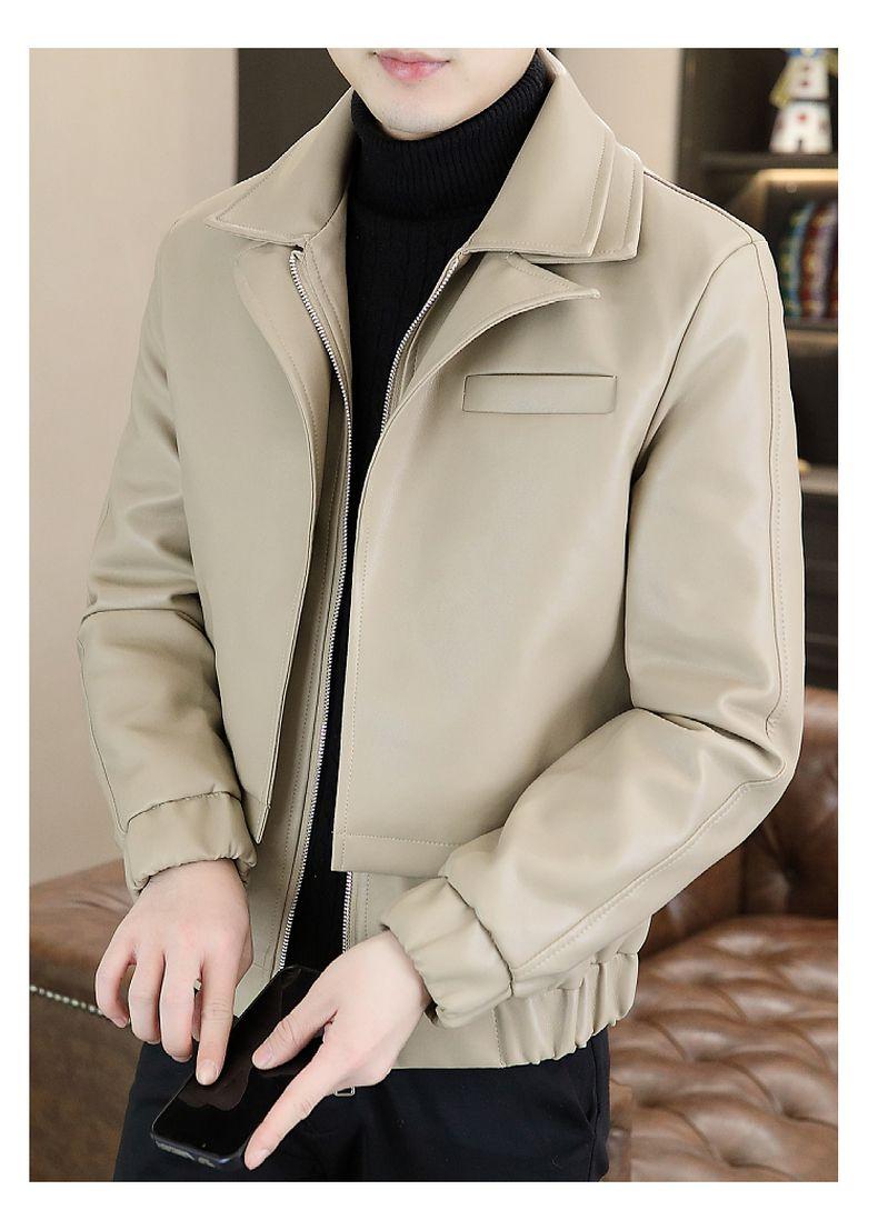 Product Introduction of High-End Leather Men's Casual Jacket Korean-Style Slim-Fit Motorcycle Clothing Leather Jacket Long-Sleeved Jacket Cold-Proof Raccoon Coat Parent 22